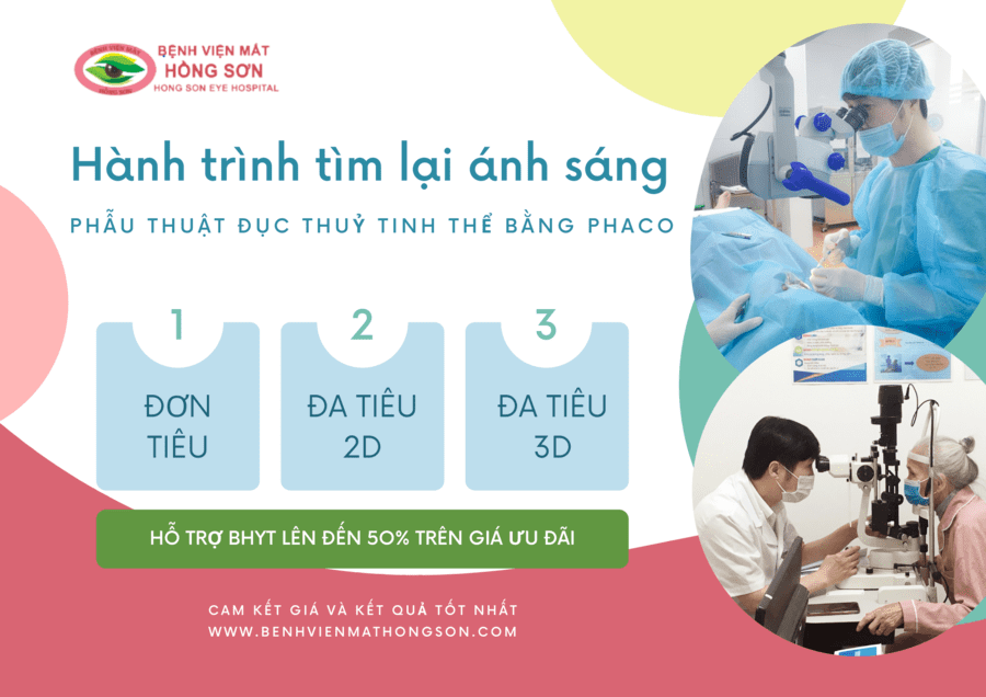 Mổ đục thuỷ tinh thể tại Bệnh viện Mắt Hồng Sơn