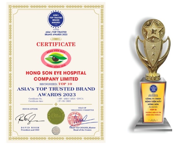 BỆNH VIỆN MẮT HỒNG SƠN NHẬN GIẢI THƯỞNG “THƯƠNG HIỆU UY TÍN HÀNG ĐẦU CHÂU Á – ASIA’S TOP TRUSTED BRAND AWARDS 2023”